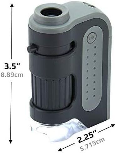 Carson MicroBrite Plus 60x-120x LED Lighted Pocket Microscope for Kids, Portable Handheld Microscope for Adults, Mini Microscope for Student Science Lab, STEM Educational Portable Microscope (MM-300) in Kuwait