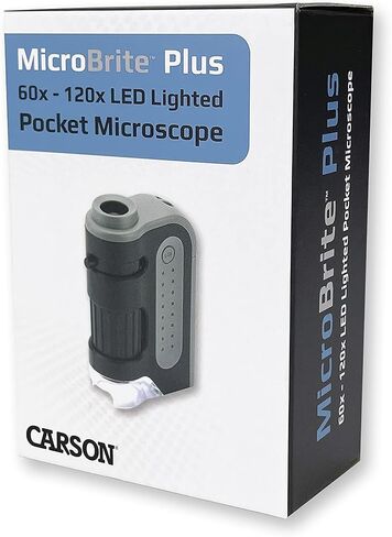 Carson MicroBrite Plus 60x-120x LED Lighted Pocket Microscope for Kids, Portable Handheld Microscope for Adults, Mini Microscope for Student Science Lab, STEM Educational Portable Microscope (MM-300) in Kuwait