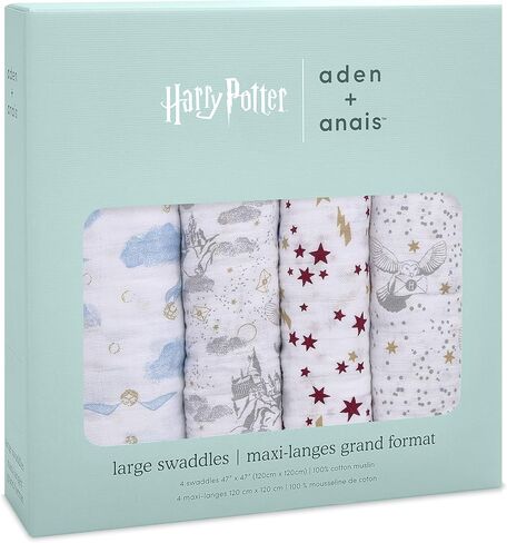 aden + anais Boutique Muslin Swaddle Blanket for Baby Girls and Boys, Newborn Receiving Blanket for Swaddling, 100% Muslin Cotton Swaddle Wrap, 4 Pack, Jungle Jam in Saudi Arabia