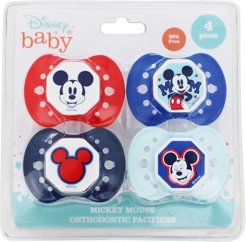 Cudlie Disney Baby Boy Mickey Mouse Pack of 2 Pacifier with 2 Clips, M Is Fo Mickey in Saudi Arabia