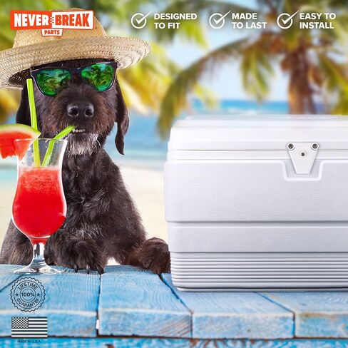 أجزاء NeverBreak - 1 مزلاج بديل لمبرد Igloo | تتضمن الأجزاء البديلة لمبرد Igloo عمودًا ومسامير | طقم إصلاح صندوق الثلج عالي القوة in Kuwait