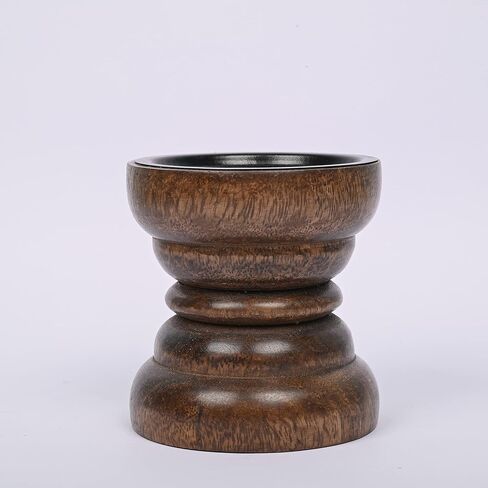 سامهيتا حامل شموع خشبي اسود عتيق لطاولة الطعام وطاولة القهوة وديكورات الحفلات (4 انش × 4 انش × 4 انش) in Kuwait