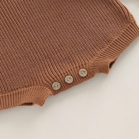Baby Boy Girl Knit Sweater Romper Solid Color Long Sleeve Oversized Warm Tops Fall Winter Clothes in Kuwait
