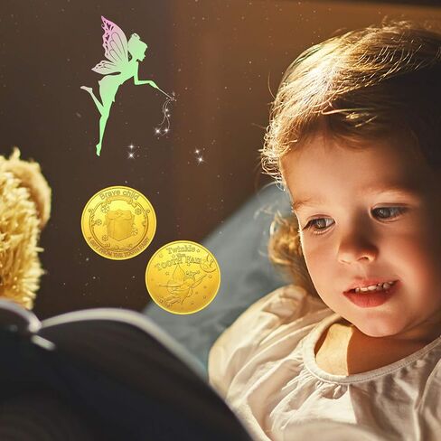 عملات ذهبية من توث فيري للاطفال الاولاد والبنات، عملة تذكارية للاسنان المفقودة مع حافظة بلاستيكية، عملة تذكارية لا تبهت الاسنان المفقودة للاطفال (10 قطع) in Kuwait