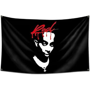 بوستر مطبوع عليه عبارة «Playboi Carti» من كروبوي بلون احمر، مقاس 36 × 60 انش بتصميم هيب هوب ومغني الراب، بساط حائط فني مضحك لديكور الحائط in Kuwait