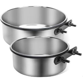 Vayugo Dog Crate Bowls, 2 Pack Stainless Steel Kennel Water Food Bowls with Clamp, Anti-Spill Hanging Pet Metal Bowls for Small Medium Large Dogs Use in Cage Kennel Crate in Saudi Arabia