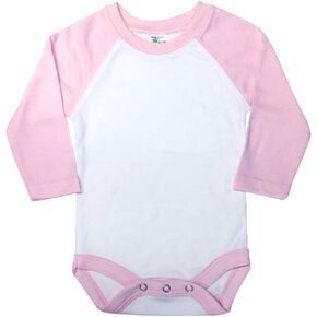 Baby Infant Blank Long Sleeve Raglan Baseball-Style Onesie