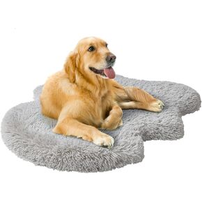 Friends Forever Nala Faux Fur Pet Bed, Soft Shaggy Rug Mat for Dogs, Breathable Egg Crate Orthopedic Foam, Low Profile Dog Bed, Machine Washable Removable Cover, Non-Slip, 20" W x 30" L Grey in Kuwait