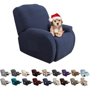 أغطية أريكة كرسي من FIGOOO مكونة من 3 أغطية أريكة قابلة للتمدد لثلاثة وسائد وأريكة غير قابلة للانزلاق مكونة من 8 قطع من الألياف اللدنة وغطاء أريكة وواقي الأثاث مع جيوب، رمادي منقوش in Kuwait