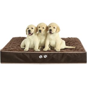 سرير الكلب KROSER، مرتبة سرير سميكة على شكل قفص للحيوانات الأليفة، فائقة النعومة مع بطانة داخلية مقاومة للماء وغطاء قابل للغسل (بارد ودافئ)، بساط نوم للكلاب/القطط in Kuwait