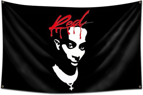 بوستر مطبوع عليه عبارة «Playboi Carti» من كروبوي بلون احمر، مقاس 36 × 60 انش بتصميم هيب هوب ومغني الراب، بساط حائط فني مضحك لديكور الحائط in Kuwait