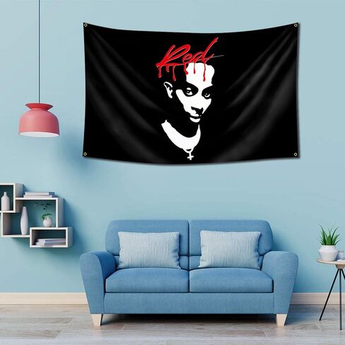 بوستر مطبوع عليه عبارة «Playboi Carti» من كروبوي بلون احمر، مقاس 36 × 60 انش بتصميم هيب هوب ومغني الراب، بساط حائط فني مضحك لديكور الحائط in Kuwait
