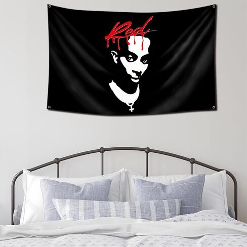 بوستر مطبوع عليه عبارة «Playboi Carti» من كروبوي بلون احمر، مقاس 36 × 60 انش بتصميم هيب هوب ومغني الراب، بساط حائط فني مضحك لديكور الحائط in Kuwait