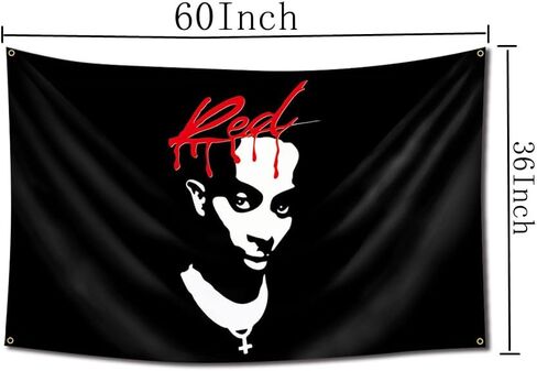 بوستر مطبوع عليه عبارة «Playboi Carti» من كروبوي بلون احمر، مقاس 36 × 60 انش بتصميم هيب هوب ومغني الراب، بساط حائط فني مضحك لديكور الحائط in Kuwait