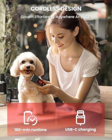 DOG CARE 2200mAh Rechargeable Battery Life Dog Hair Trimmer, Versatile Cutting Lengths, Dual-Speed Modes, Tangle-Free Clipping with Premium Blades, Pet and User Friendly in Kuwait