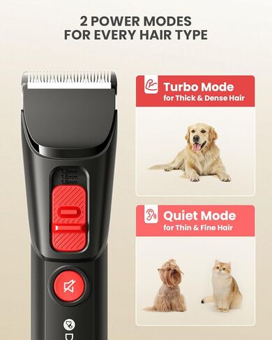 DOG CARE 2200mAh Rechargeable Battery Life Dog Hair Trimmer, Versatile Cutting Lengths, Dual-Speed Modes, Tangle-Free Clipping with Premium Blades, Pet and User Friendly in Kuwait