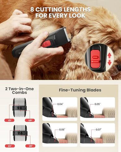 DOG CARE 2200mAh Rechargeable Battery Life Dog Hair Trimmer, Versatile Cutting Lengths, Dual-Speed Modes, Tangle-Free Clipping with Premium Blades, Pet and User Friendly in Kuwait