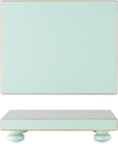 Hanobe الحمام الركيزة الوقوف الناهضون: صينية العرض الزخرفية الحديثة الخشب الأخضر الناهض ديكور لطاولة القهوة المطبخ كونترتوب المنظم مستطيل 7.87 "× 6" in Kuwait