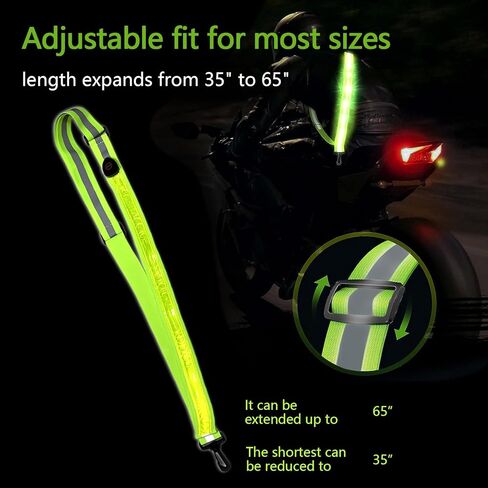 وشاح حزام عاكس LED، أضواء أمان لمعدات المشي للمشاة في الليل، وشاح وامض LED قابل لإعادة الشحن، قابل للتعديل أثناء الليل، معدات أمان تضيء حزام الجري للمشي ليلاً in Kuwait