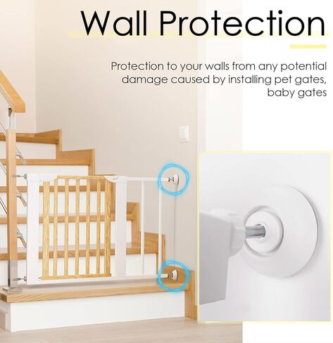 ThinkPet Dog Gate قضيب مغزل Y طويل جدًا لمحول درابزين الدرج، M9.5 (9.5 مم) جزء مسمار بديل لبوابات أمان مثبتة على ضغط الحيوانات الأليفة 4 قطع - أبيض in Kuwait