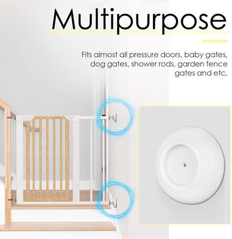 ThinkPet Dog Gate قضيب مغزل Y طويل جدًا لمحول درابزين الدرج، M9.5 (9.5 مم) جزء مسمار بديل لبوابات أمان مثبتة على ضغط الحيوانات الأليفة 4 قطع - أبيض in Kuwait