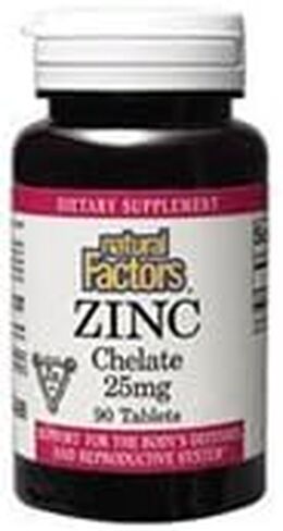 Natural Factors - Zinc Chelate 25mg, Support for Healthy Skin & Immune Function, 90 Tablets in Saudi Arabia