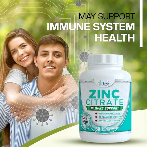 Vita Miracle Zinc Citrate 30mg - Boost Immune System Adults Kids Safe Immune Supplement Support Vitamin Alternative to Lozenge Liquid and Chewable Tablets in Kuwait