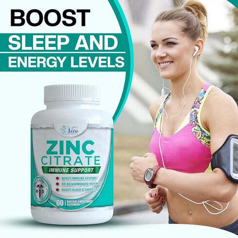 Vita Miracle Zinc Citrate 30mg - Boost Immune System Adults Kids Safe Immune Supplement Support Vitamin Alternative to Lozenge Liquid and Chewable Tablets in Kuwait