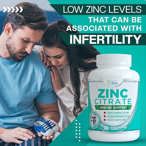 Vita Miracle Zinc Citrate 30mg - Boost Immune System Adults Kids Safe Immune Supplement Support Vitamin Alternative to Lozenge Liquid and Chewable Tablets in Kuwait