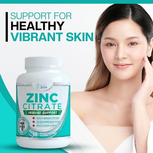 Vita Miracle Zinc Citrate 30mg - Boost Immune System Adults Kids Safe Immune Supplement Support Vitamin Alternative to Lozenge Liquid and Chewable Tablets in Kuwait