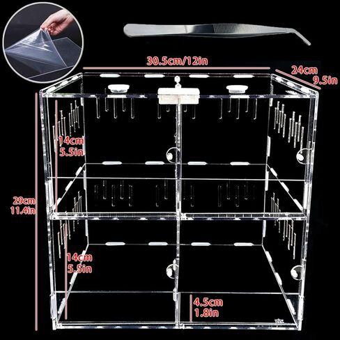 TREELF خزان تررم للزواحف، 4 شبكات صندوق ضميمة قفص الزواحف، تررم العنكبوت، للزواحف الصغيرة التي تعيش في الأشجار والبرمائيات والعناكب وغيرها من اللافقاريات in Kuwait