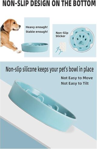 Slow Feeder Dog Bowls, Ceramic Fun Slow Eater Bowl for Small Medium Breed (White) in Saudi Arabia