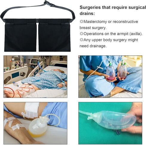 شنطة حمل تصريف استئصال الثدي بسعة كبيرة، جيوب تصريف قابلة للتعديل، قابلة للتمدد لاعادة بناء الثدي، شد البطن وزرع البطن، معالجة تصريف ما بعد جيه بي in Kuwait