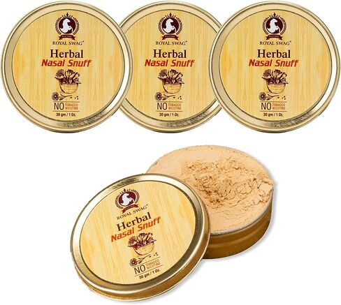 ROYAL SWAG Herbal Tobacco Free- Nicotine and Tobacco Free Mint Snuff Pack of 04 (1 Pack = 30G / 1 Oz) in Kuwait