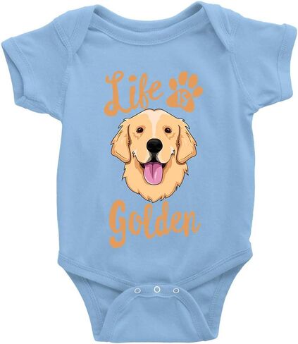 بدلة قطعة واحدة للأطفال بأكمام قصيرة من Life is Golden (Golden-Retriever) مصنوعة من القطن العضوي بنسبة 100% in Kuwait