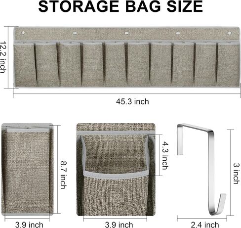 Libeder RV Shoe Organizer, Bedside Hanging Storage Pocket, 2 Pack, Dorm Bed Bedside Caddy with 10 Pockets for Slippers, Toys and Tool Accessories, Khaki in Saudi Arabia