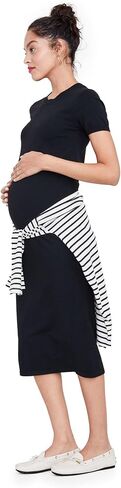 HATCH Collection | Maternity Midi-Length Dress, Two-Way Stretch, for All Occasions | The Eliza Dress, Black, 4 in Saudi Arabia