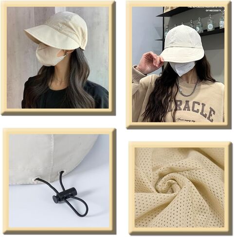 huablo] UPF 50+ Womens Sun Hat Wide Brim Sun Hat UV Protection Hiking Fishing Hats ZYMao-0001 Beige, Beige, One size in Kuwait