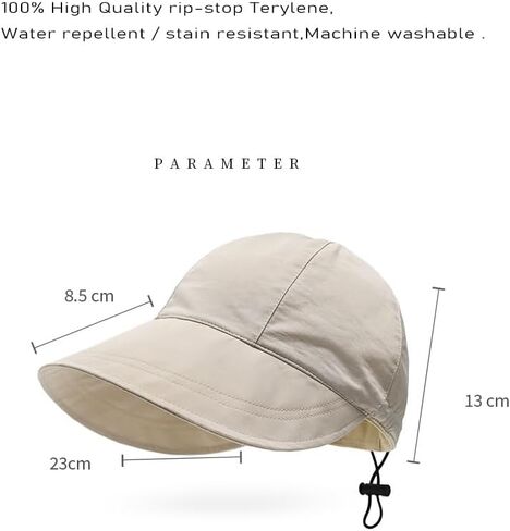huablo] UPF 50+ Womens Sun Hat Wide Brim Sun Hat UV Protection Hiking Fishing Hats ZYMao-0001 Beige, Beige, One size in Kuwait