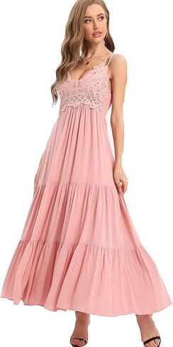 فستان BOMBAXCEIBA نسائي طويل من الدانتيل للشاطئ للحمل وحفلات الزفاف وحفلات استقبال المولود الجديد in Kuwait