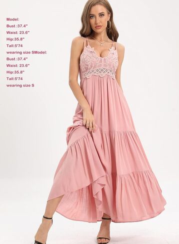 فستان BOMBAXCEIBA نسائي طويل من الدانتيل للشاطئ للحمل وحفلات الزفاف وحفلات استقبال المولود الجديد in Kuwait