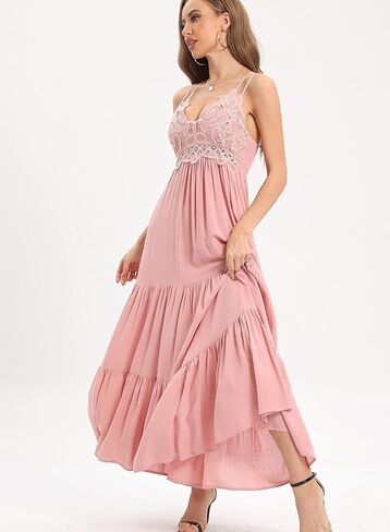 فستان BOMBAXCEIBA نسائي طويل من الدانتيل للشاطئ للحمل وحفلات الزفاف وحفلات استقبال المولود الجديد in Kuwait