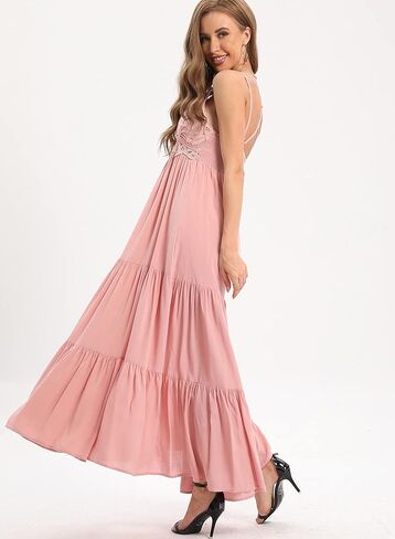 فستان BOMBAXCEIBA نسائي طويل من الدانتيل للشاطئ للحمل وحفلات الزفاف وحفلات استقبال المولود الجديد in Kuwait