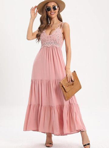 فستان BOMBAXCEIBA نسائي طويل من الدانتيل للشاطئ للحمل وحفلات الزفاف وحفلات استقبال المولود الجديد in Kuwait