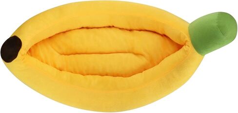 Banana Shape Pet Bed Washable Warming Plush Cat Bed Indoor Small Cat Dog House Calming Cat Mat Cozy Puppy Sleeping Bed All Season Pet Supplies with Cushion in Saudi Arabia