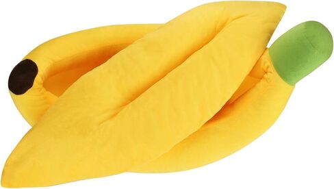Banana Shape Pet Bed Washable Warming Plush Cat Bed Indoor Small Cat Dog House Calming Cat Mat Cozy Puppy Sleeping Bed All Season Pet Supplies with Cushion in Saudi Arabia