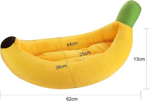 Banana Shape Pet Bed Washable Warming Plush Cat Bed Indoor Small Cat Dog House Calming Cat Mat Cozy Puppy Sleeping Bed All Season Pet Supplies with Cushion in Saudi Arabia