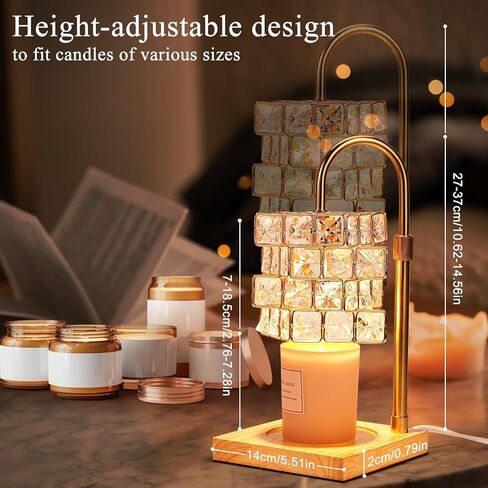 Welltop Candle Warmer Lamp, Candle Lamp Warmer with Timer & Dimmer Electric Top Candle Melter with 2 Bulbs for Jar Candles, Adjustable Height Vintage Wax Melt Warmer Lamps Top Melting for Scented Wax in Kuwait