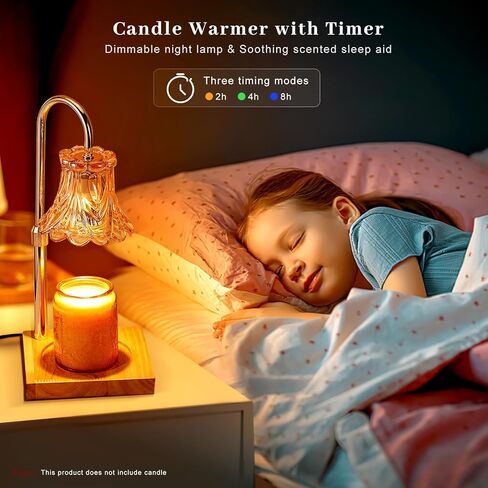 مصباح تدفئة الشموع مع مؤقت، مصابيح كهربائية قابلة للتعتيم لصهر الشمع، مصباح تدفئة شموع بارتفاع قابل للتعديل مع لمبتين، مصابيح غرفة نوم كلاسيكية لتدفئة الشموع لديكور المنزل (الشمعة غير متضمنة) in Kuwait