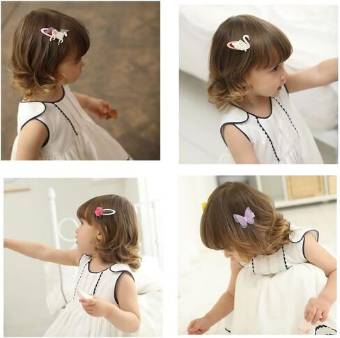 انزوني 16 قطعة من مشابك الشعر على شكل تمساح يونيكورن للبنات الصغيرات، 16 قطعة S2، مقاس واحد in Kuwait